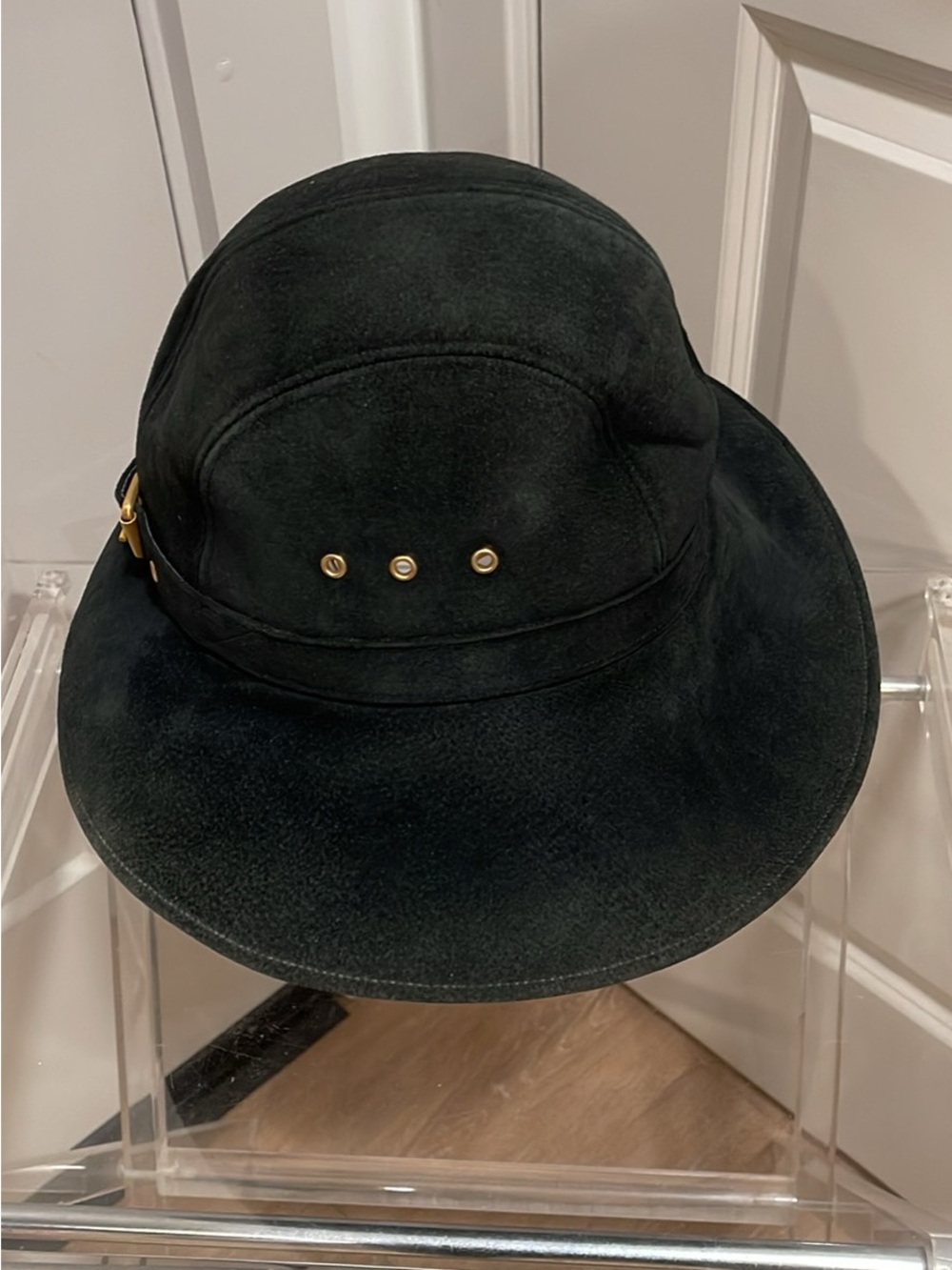 Eric Javits Black Suede Floppy Brim Hat - Picture 4 of 7
